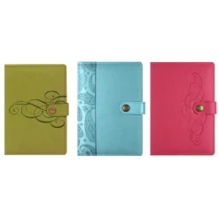 CR Gibson Assorted Color Debossed Magnetic Strap Soft Leatherette Journal 6 x 8-1/2 in.