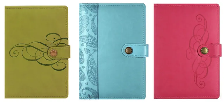 CR Gibson Assorted Color Debossed Magnetic Strap Soft Leatherette Journal 6 x 8-1/2 in.