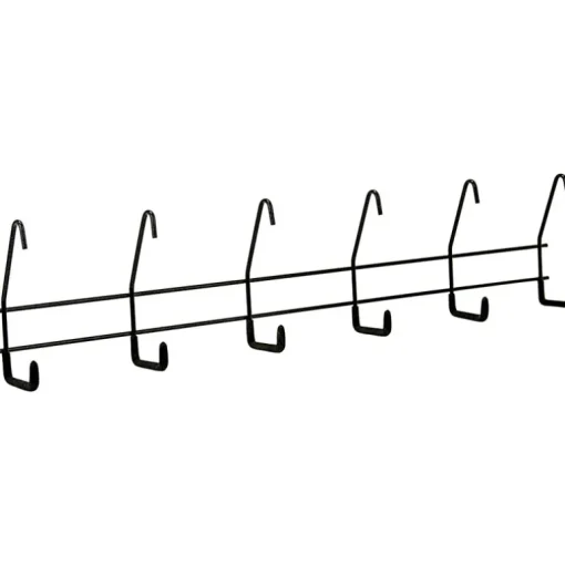 Crawford 28.5 in. L Powder Coated Black Steel Long Handle Hanger Utility 6-Hook Rack 10 lb. cap. 1 p