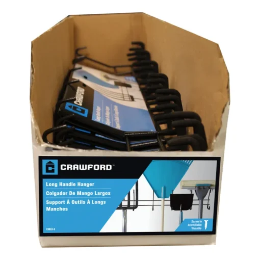 Crawford 28.5 in. L Powder Coated Black Steel Long Handle Hanger Utility 6-Hook Rack 10 lb. cap. 1 p