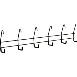 Crawford 28.5 in. L Powder Coated Black Steel Long Handle Hanger Utility 6-Hook Rack 10 lb. cap. 1 p