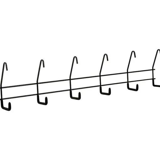 Crawford 28.5 in. L Powder Coated Black Steel Long Handle Hanger Utility 6-Hook Rack 10 lb. cap. 1 p