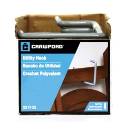 Crawford 7.17 in. L Vinyl Coated Gray Steel Large Storage Hook 20 lb. capacity 1 pk (Pack of 25)
