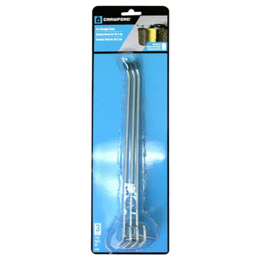 Crawford Silver Steel 8 in. Peg Hooks 3 pk