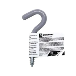 Crawford Vinyl Coated Gray Steel Small Storage Hook 30 lb. capacity 1 pk (Pack of 25)