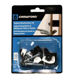 Crawford Zinc Plated Black/Silver Steel Pegboard Mounting Hardware 12 pk