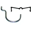 Crawford Zinc Plated Black/Silver Steel 1 in. Peg Hooks 6 pk