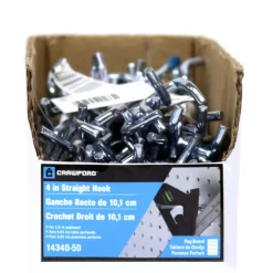 Crawford Zinc Plated Silver Steel 4 in. Peg Hooks (Pack of 50)