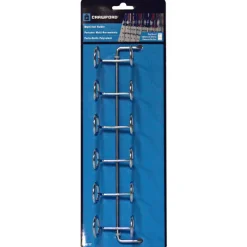 Crawford Zinc Plated Silver Steel 11.8 in. Multi-Tool Peg Hook Rack 1 pk