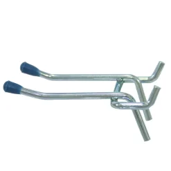 Crawford Zinc Plated Silver Steel 4 in. Peg Hooks 2 pk