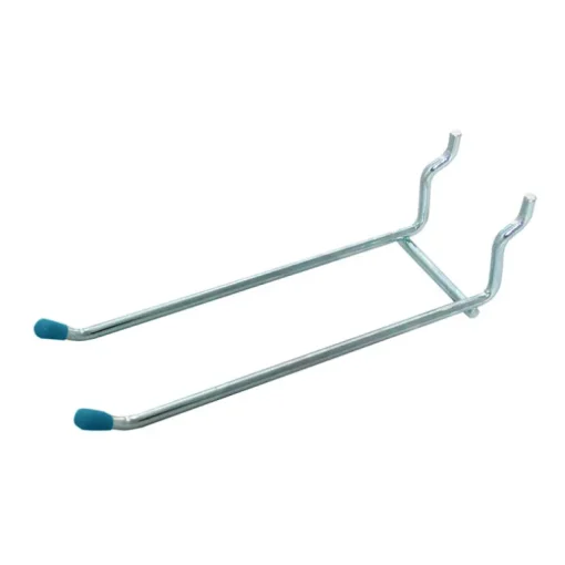 Crawford Zinc-Plated Silver Steel Heavy Duty Double Arm Pegboard Hook 5 lb. cap. 2 pk