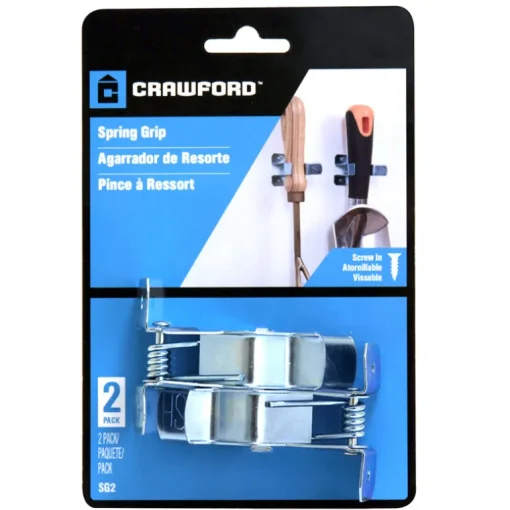 Crawford Zinc-Plated Silver Steel Spring Clip For 7/8 2 pk