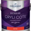 Cryli-Cote Exterior Paint, White, Satin Tintable, Gallon (Pack of 4)