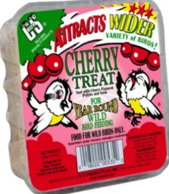 C&S Products Cherry Treat Assorted Species Wild Bird Food Beef Suet 11.75 oz. (Pack of 12)