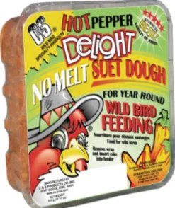 C&S Products Hot Pepper Delight Assorted Species Wild Bird Food Beef Suet 11.75 oz. (Pack of 12)