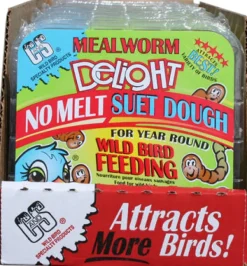 C&S Products Mealworm Delight Assorted Species Wild Bird Food Beef Suet 11.75 oz. (Pack of 12)