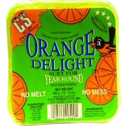 C&S Products Orange Delight Assorted Species Wild Bird Food Beef Suet 11.75 oz. (Pack of 12)