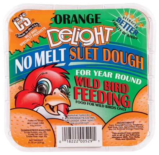 C&S Products Orange Delight Assorted Species Wild Bird Food Beef Suet 11.75 oz. (Pack of 12)