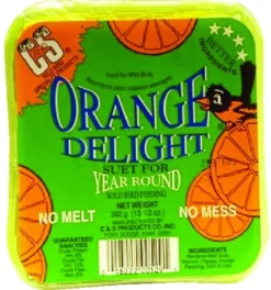 C&S Products Orange Delight Assorted Species Wild Bird Food Beef Suet 11.75 oz. (Pack of 12)