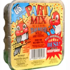 C&S Products Party Mix Assorted Species Wild Bird Food Beef Suet 11 oz. (Pack of 12)