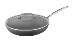 Cuisinart Chef's Classic Aluminum Skillet w/Lid 12 in. Black