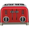 Cuisinart Stainless Steel Red 4 slot Toaster 7.4 in. H X 11.14 in. W X 10.67 in. D