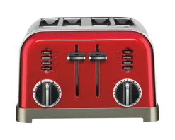 Cuisinart Stainless Steel Red 4 slot Toaster 7.4 in. H X 11.14 in. W X 10.67 in. D