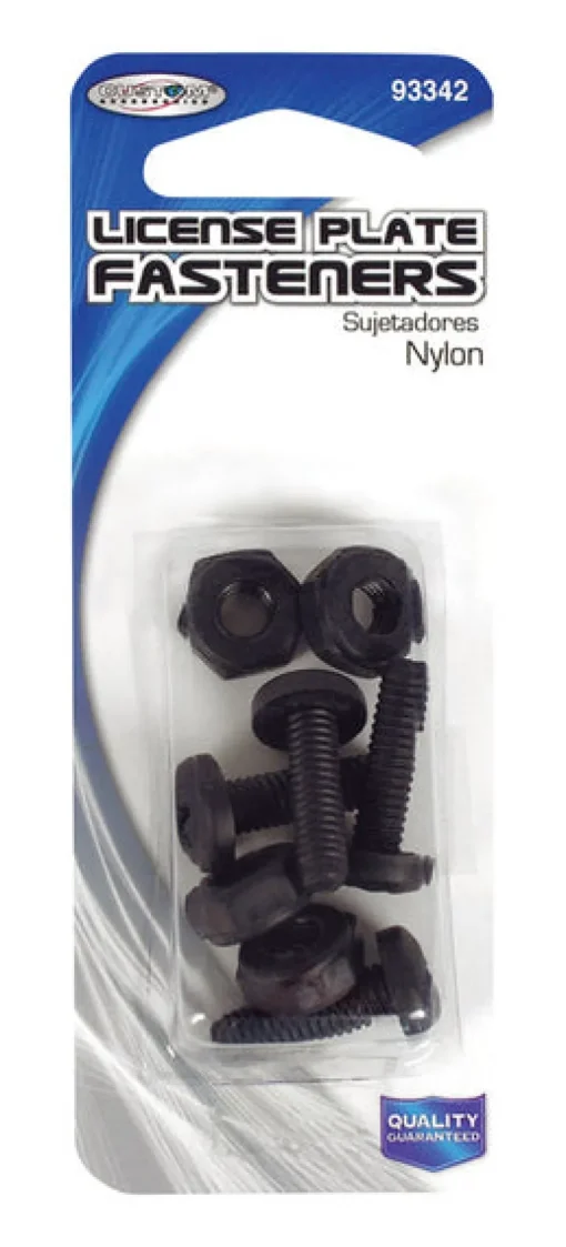 Custom Accessories Black Nylon License Plate Fasteners