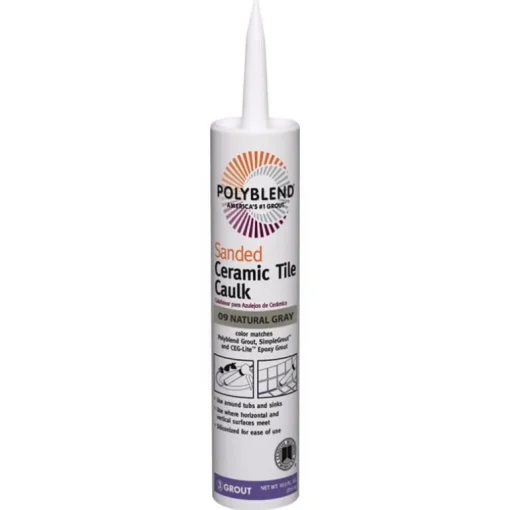 Custom Building Products Polyblend Natural Gray Siliconized Acrylic Caulk 10.5 oz. (Pack of 6)