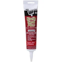 DAP Kwik Seal Plus White Siliconized Latex Kitchen and Bath Caulk 5.5 oz