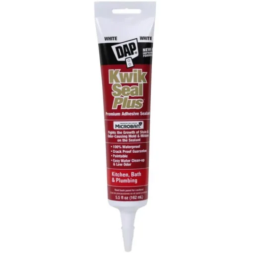 DAP Kwik Seal Plus White Siliconized Latex Kitchen and Bath Caulk 5.5 oz