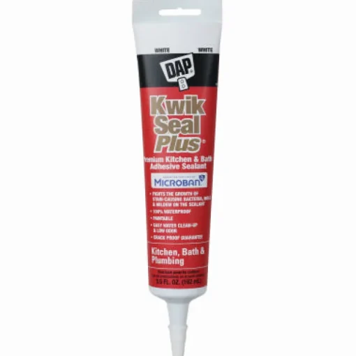 DAP Kwik Seal Plus White Siliconized Latex Kitchen and Bath Caulk 5.5 oz