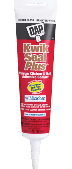DAP Kwik Seal Plus White Siliconized Latex Kitchen and Bath Caulk 5.5 oz