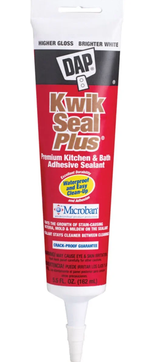 DAP Kwik Seal Plus White Siliconized Latex Kitchen and Bath Caulk 5.5 oz
