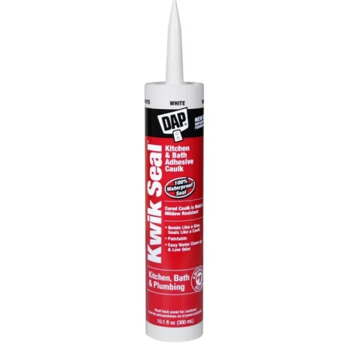 DAP Kwik Seal White Acrylic Latex Kitchen and Bath Adhesive Caulk 10.1 oz.