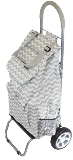Dbest Products 01-583 13" X 15" X 38" Gray Chevron Trolley Dolly
