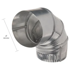 Deflect-O 4 in. D Silver/White Aluminum 90 Degree Dryer Connector Elbow