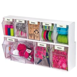 Deflect-O 6.5 in. H x 23.6 in. W x 5.25 in. D Stackable Craft Bin (Pack of 6)