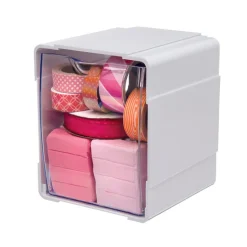 Deflect-O 5.5 in. H x 4.75 in. W x 5.5 in. D Stackable Craft Bin (Pack of 8)