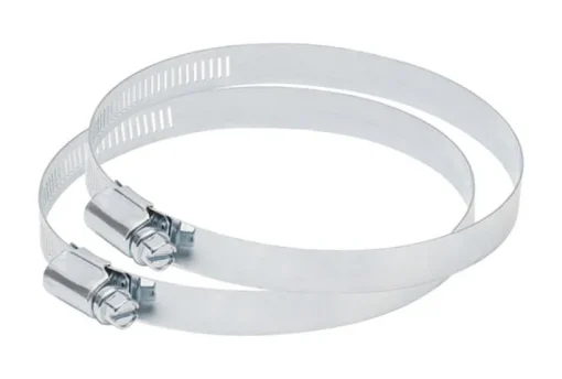 Deflect-O 1 in. L X 4 in. D Silver/White Metal Dryer Vent Clamp