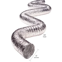 Deflect-O 240 in. L X 6 in. D Silver/White Aluminum Vent Hose