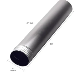 Deflect-O 60 in. L X 4 in. D Silver Aluminum Vent Pipe