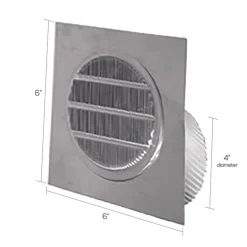 Deflect-O 4 in. W x 4 in. L Silver Aluminum Eave Vent (Pack of 6)