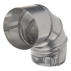 Deflect-O Jordan 4.13 in. L x 4 in. Dia. Silver/White Aluminum Elbow