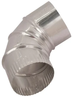 Deflect-O Jordan 4.13 in. L x 4 in. Dia. Silver/White Aluminum Elbow