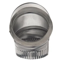 Deflect-O Jordan 4.13 in. L x 4 in. Dia. Silver/White Aluminum Elbow