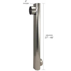 Deflect-O Aluminum Silver/White Oval Adjustable Skinny Duct 4.875 Dia. x 27 to 48 L in.