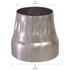 Deflect-O Jordan 4 in. L x 4 in. Dia. Silver/White Aluminum Increaser/Reducer (Pack of 12)