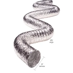 Deflect-O Superr-Flex 25 ft. L X 3 in. D Silver Aluminum Duct