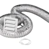 Deflect-O Supurr-Flex 96 in. L x 4 in. Dia. Silver/White Aluminum Dryer Vent Kit